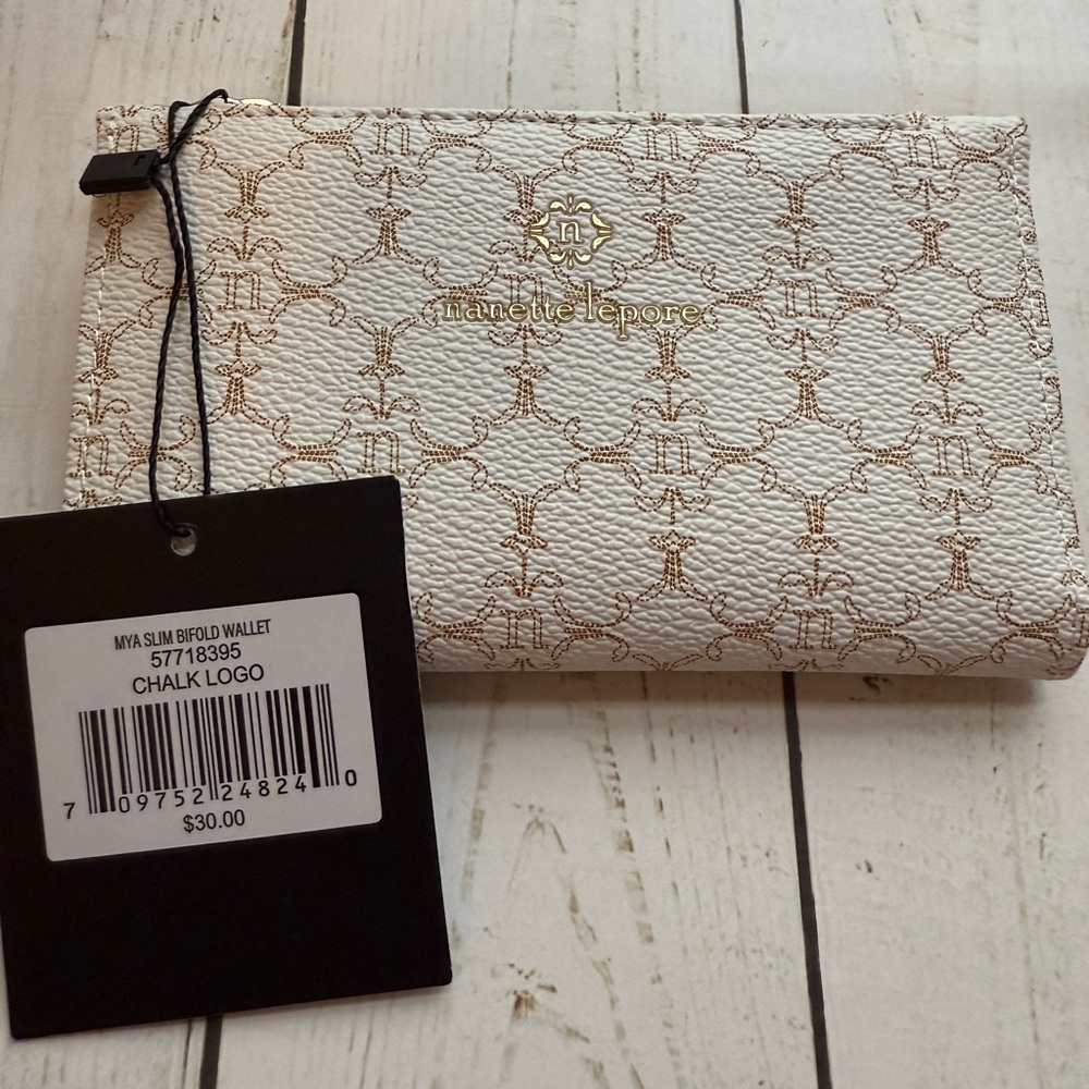 Nanette Lepore | Mya Slim Bifold Wallet, Cream and Gold - Picture 6 of 8